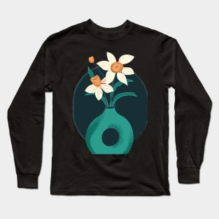 yellow sunflower in the vase Long Sleeve T-Shirt